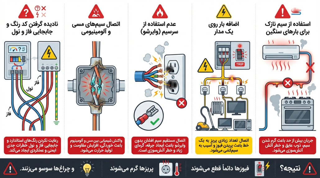 اشتبا هات رایج در سیم ‌کشی خانه‌ها